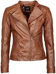 Kurzjacke MAZE "Lederjacke Sally", Damen, Gr. XS, braun, Obermaterial: 100% Lammleder