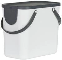 ROTHO M&uuml;lleimer ALBULA, Kunststoff, Anthrazit, Wei&szlig;, 25 Liter