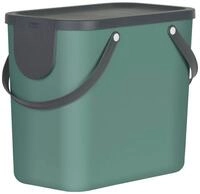 ROTHO M&uuml;lleimer ALBULA, Kunststoff, Anthrazit, Gr&uuml;n, 25 Liter