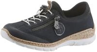 Slip-On Sneaker RIEKER, Damen, Gr. 42, blau (marine), Nubuklederimitat, Textil,
