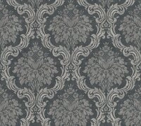living walls Mustertapete Barock Tapete Ornamente Vliestapete Dunkelgrau Grau
