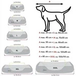 BedDog Tierbett Hundebett LUPI mit Rand, Bezug abnehmbar blau|braun 55 cm x 70...