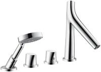hansgrohe Wannenthermostat Axor Starck Organic 4-Loch Fliesenrandarmatur mit