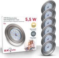 B.K.Licht LED Einbauleuchte 6er Set Einbaustrahler, Dimmbar, Schwenkbar, LED