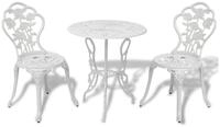 vidaXL Gartenlounge-Set 3-tlg. Bistro-Set Aluminiumguss Wei&szlig;, (3-tlg)
