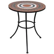 vidaXL Bartisch, Bistrotisch Terrakotta-Rot und Wei&szlig; 60 cm Mosaik