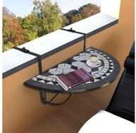 vidaXL Balkonh&auml;ngetisch vidaXL Balkonh&auml;ngetisch Mosaik Schwarz und Wei&szlig;
