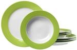 Geschirr-Set RITZENHOFF & BREKER "Tafelservice Doppio 8er Set", gr&uuml;n, 8, Porzellan,