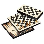 Philos Spiel, Reisespiel - Schach - Backgammon - Dame - mit Randbeschriftung