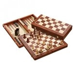 Philos Spiel, Schach-Backgammon-Dame-Set - Feld 50 mm