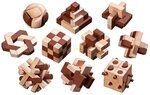 Philos Spiel, Holzpuzzle-Sortiment - 10 Puzzle - Denkspiel - Knobelspiel -