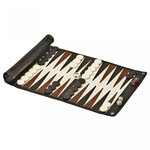 Philos Spiel, Reisebackgammon zum Rollen - Kunstleder