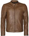 Lederjacke MAZE "Lederjacke Jack", Herren, Gr. M, braun (hazelbraun), Obermaterial: