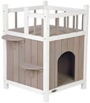 TRIXIE Kratzbaum Cat's Home mit Balkon - grau/wei&szlig; - 45 &times; 65 &times; 45 cm