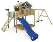 Wickey Spielturm Smart Coast &ndash; Stelzenhaus mit Doppelschaukel, Rutsche &