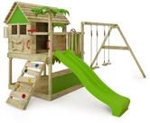 FATMOOSE Spielturm TikaTaka - Abenteuer-Stelzenhaus mit Wellenrutsche & Sandkasten, -