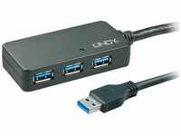 Lindy USB 3.2 Gen 1 Aktivhub Pro, USB-A Stecker > 3x USB-A Buchse USB-Kabel