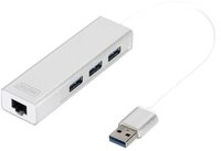 Digitus Laptop-Dockingstation USB 3.0, 3-Port HUB & Gigabit LAN Adapter 3xUSB