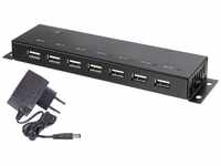 Renkforce USB-Verteiler Renkforce RF-4791678 7 Port USB 2.0-Hub Metallgehäuse,...