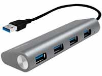 LogiLink LOGILINK USB3.0-Hub UA0307, 4x USB-A, Aluminium USB-Adapter