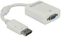 Delock DeLOCK 61766 Videokabel-Adapter 0,125 m VGA (D-Sub) DisplayPort Wei&szlig;