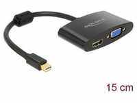 Delock Adapter mini DisplayPort Stecker > HDMI / VGA Buchse schwarz...