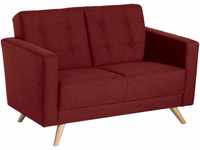 Max Winzer® 2-Sitzer Julius, mit Knopfheftung, Breite 128 cm, rot