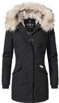 Navahoo Wintermantel Cristal stylischer Damen Winterparka mit Kunstfell-Kapuze