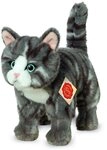 Teddy Hermann&reg; Kuscheltier Katze stehend grau getigert, 20 cm, zum Teil aus