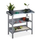 relaxdays Pflanztisch Holz grau, grau