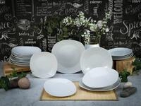 CreaTable Teller-Set Square Weiss (18-tlg), 6 Personen, Porzellan, Teller Set,