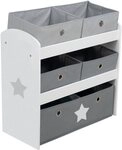 roba&reg; Kinderregal Stars, grau, inklusive 5 Stoffboxen in 2 Gr&ouml;&szlig;en