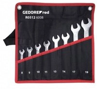 Gedore Red Maulschl&uuml;ssel Doppelmaulschl&uuml;ssel-Satz in Rolltasche kurz, metrisch