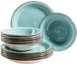 Tafelservice M&Auml;SER "Lumaca", blau (laguna), 12, Geschirr-Sets, Tafelservice