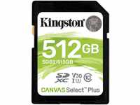 Kingston Canvas Select Plus SD 512GB Speicherkarte (512 GB, UHS-I Class 10, 100...