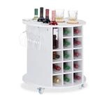 relaxdays Weinregal Wei&szlig;es Weinregal auf Rollen