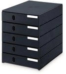 STYRO Organizer Schubladenbox styroval Pro 5 Schubladen geschlossen schwarz