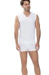 Mey Tanktop Dry Cotton mit V-Ausschnitt, breite Tr&auml;ger, Single Jersey-Qualit&auml;t