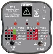 Benning Spannungspr&uuml;fer Benning SDT 1 Steckdosentester CAT III 300 V LED, LCD, (SDT