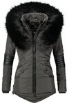Navahoo Winterjacke Nirvana edle Steppjacke m. schwarzem Kunstpelzkragen