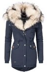 Navahoo Wintermantel Sweety Winterparka mit 2 Kunstpelz-Kapuzen