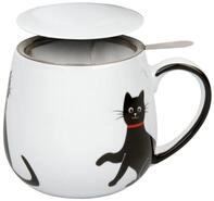 K&ouml;nitz Tasse My lovely cat rot Teetasse mit Sieb und Deckel, 1-tlg., 3-teilig