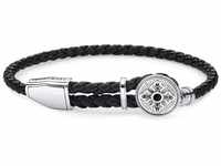THOMAS SABO Armband Rebel A1861-949-11 Armband Leder Kreuz Sterling-Silber 25 cm