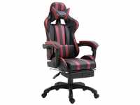 vidaXL Gaming Chair PU with Footrest Wine Red (20223)
