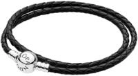 Pandora Wickelarmband 590745CBK Damen Leder WickelZweifach Schwarz