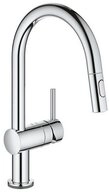 Grohe K&uuml;chenarmatur Minta Touch, C-Auslauf Dualbrause Laminarstrahl