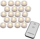 monzana LED-Kerze, +300H elektrisch flackernd Fernbedienung Batterien 20xTeelichter