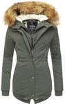 Marikoo Wintermantel Akira edler Winterparka mit Kunstfellkapuze