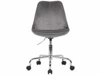 Amstyle Drehstuhl SPM1.420 (Schreibtischstuhl Dunkelgrau Samt ohne Armlehnen),