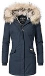 Navahoo Wintermantel Cristal stylischer Damen Winterparka mit Kunstfell-Kapuze